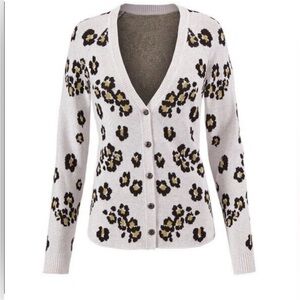 CAbi -Kiki Cardigan - Cream and Black Floral